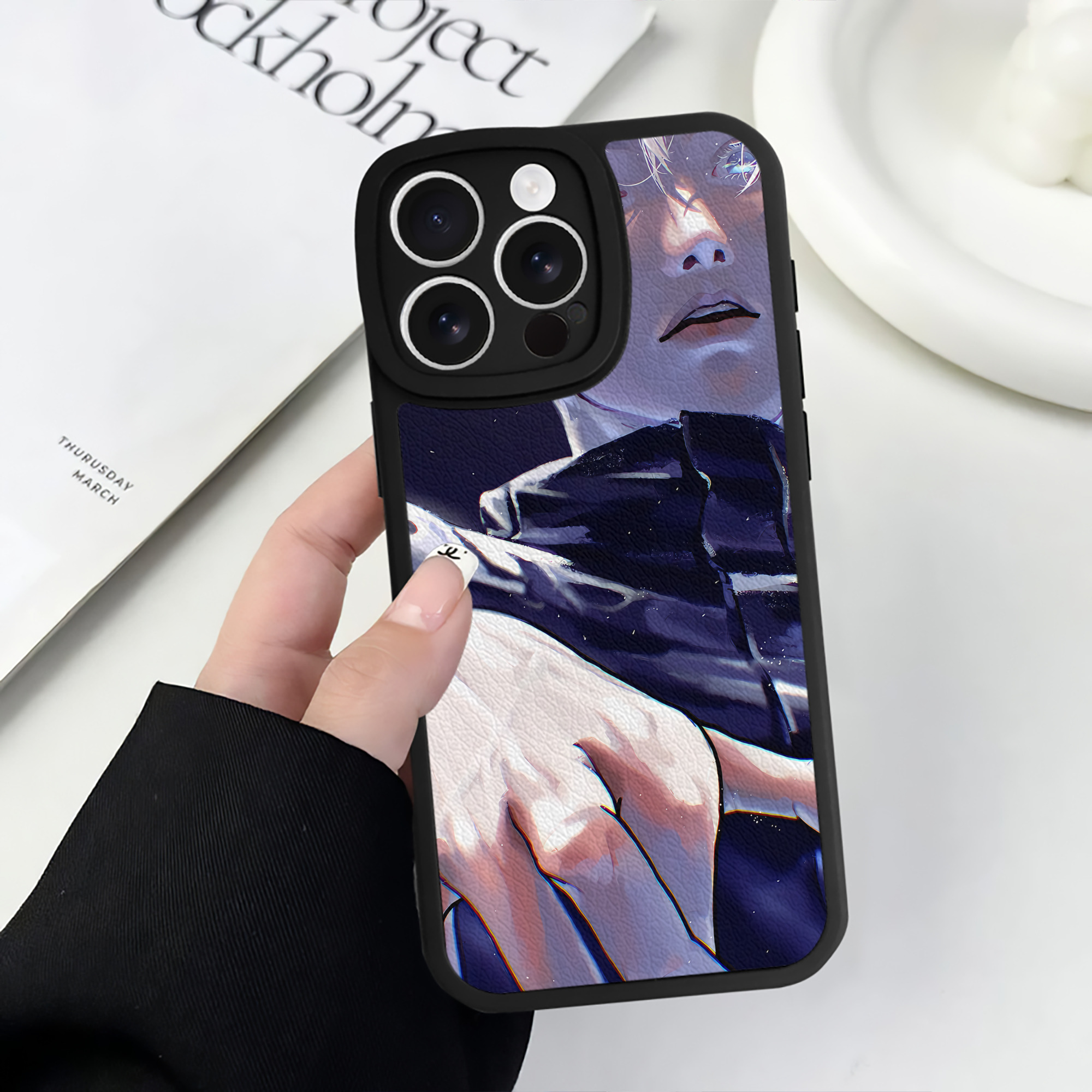 （画像用） 呪術廻戦 Jujutsu Kaisen 【iPhone 16シリーズ対応】シリコンスマホケース（レザー調） 材質：シリコン